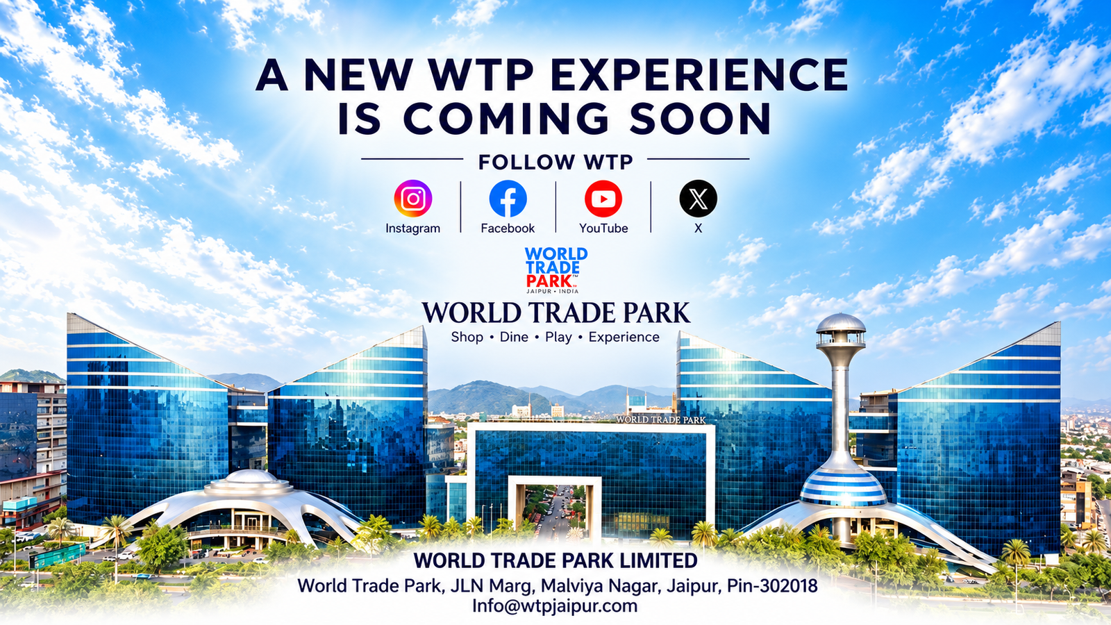 A new WTP experience is coming soon - World Trade Park Jaipur
